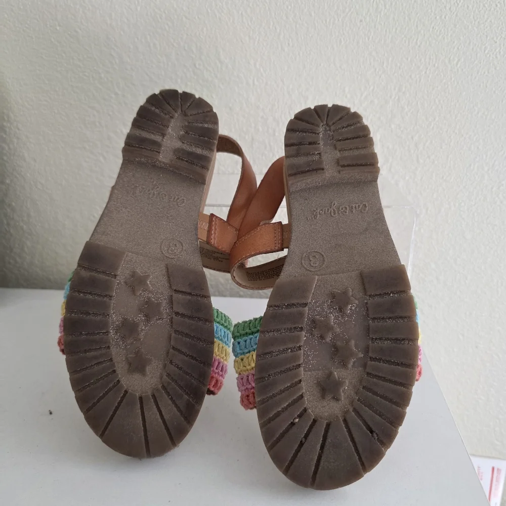 Girls Cat and Jack open toes Colorful Sandals Size 3